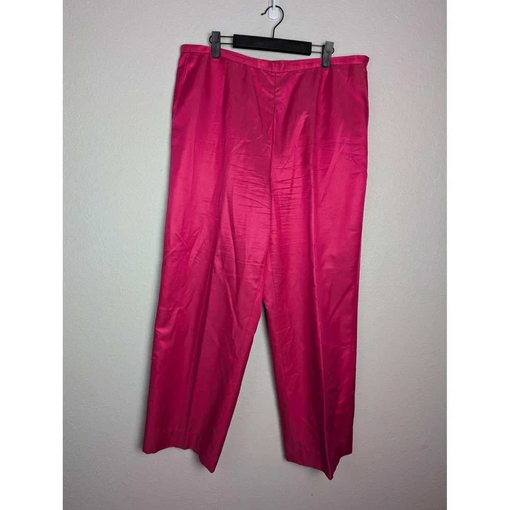 Talbots Dress Pants Womens 12 Pink Satin Lined Zip Pockets‎ Classic Fit Party